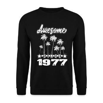 Awesome Since 1977 - Unisex Sweatshirt - black - Front - Alina (178cm) & Michal (187cm)