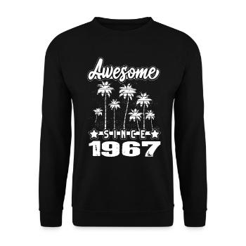 Awesome Since 1967 - Unisex Sweatshirt - black - Front - Alina (178cm) & Michal (187cm)
