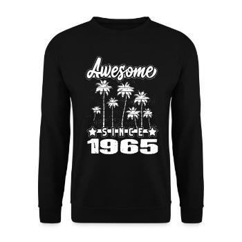 Awesome Since 1965 - Unisex Sweatshirt - black - Front - Alina (178cm) & Michal (187cm)