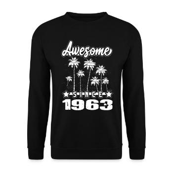Awesome Since 1963 - Unisex Pullover - Schwarz - Vorne - Alina (178cm) & Michal (187cm)