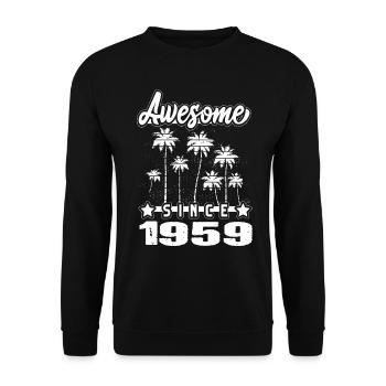 Awesome Since 1959 - Unisex Sweatshirt - black - Front - Alina (178cm) & Michal (187cm)