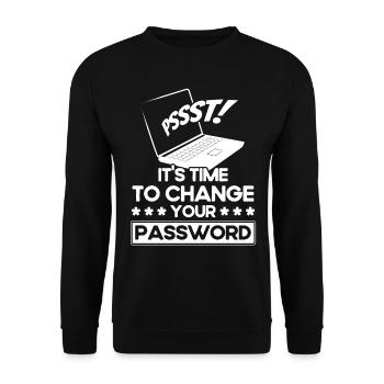 It's Time to Change Your Password Tech Support - Unisex Sweatshirt - black - Front - Alina (178cm) & Michal (187cm)