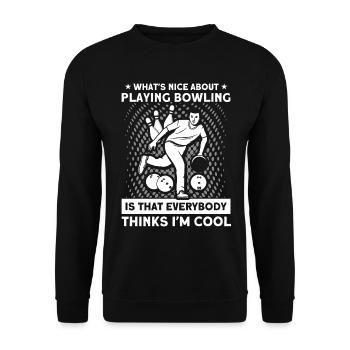 What's nice about bowling? Bowling - Unisex Sweatshirt - black - Front - Alina (178cm) & Michal (187cm)
