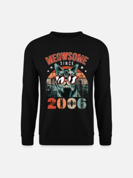 Meowsome 2006 Geburtsjahr 2006 Katze Geburtstag - Unisex Pullover - Schwarz