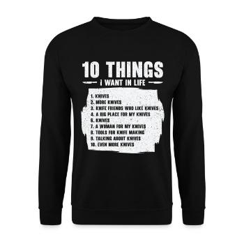 Knifemaking Knife Making Bladesmith Smithing Knife - Unisex Sweatshirt - black - Front - Alina (178cm) & Michal (187cm)