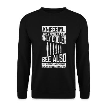 Messer Selbst Schmieden Damast Stahl Schmied - Unisex Pullover - Schwarz - Vorne - Alina (178cm) & Michal (187cm)