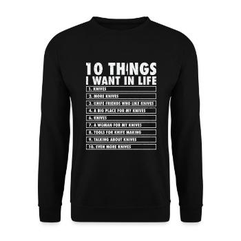 Knifemaking Knife Making Bladesmith Smithing Knife - Unisex Sweatshirt - black - Front - Alina (178cm) & Michal (187cm)