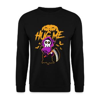 Hug Me Classic Skull of Death Creepy Skeleton - Unisex Sweatshirt - black - Front - Alina (178cm) & Michal (187cm)