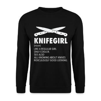 Messer Selbst Schmieden Damast Stahl Schmied - Unisex Pullover - Schwarz - Vorne - Alina (178cm) & Michal (187cm)