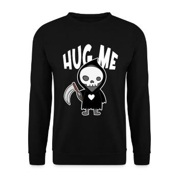 Hug Me Classic Skull of Death Creepy Skeleton - Unisex Sweatshirt - black - Front - Alina (178cm) & Michal (187cm)
