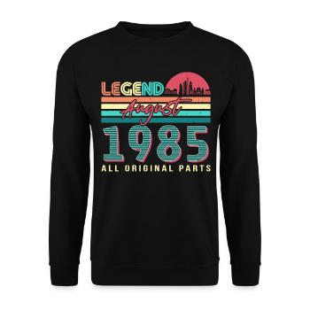 Year of construction 1985 in August - Unisex Sweatshirt - black - Front - Alina (178cm) & Michal (187cm)