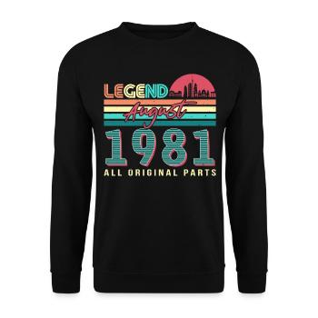 Rétro 1981 août - Sweat-shirt Unisexe - noir - Devant - Alina (178cm) & Michal (187cm)