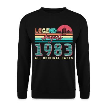 Retro 1983 August - Unisex Sweatshirt - black - Front - Alina (178cm) & Michal (187cm)