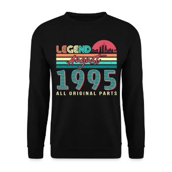 Mois de naissance Août 1995 - Sweat-shirt Unisexe - noir - Devant - Alina (178cm) & Michal (187cm)