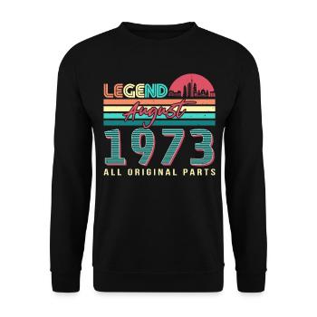 August 1973 Legend - Unisex Sweatshirt - black - Front - Alina (178cm) & Michal (187cm)