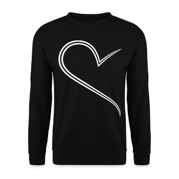 Simples Halbes Herz Weise - Unisex Pullover - Schwarz - Vorne - Alina (178cm) & Michal (187cm)