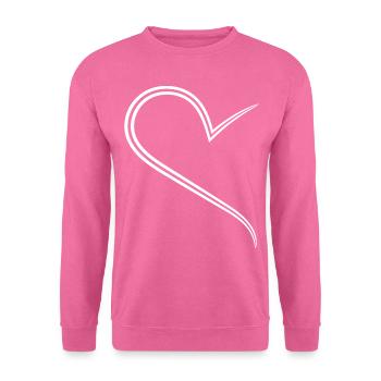 Façon demi-cœur simple - Sweat-shirt Unisexe - rose - Devant
