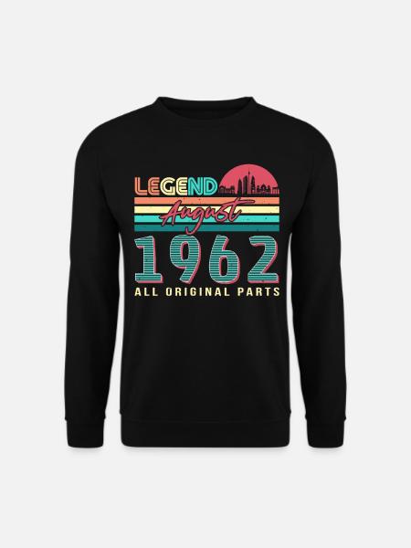 1962 Im August 60.Geburtstag - Unisex Pullover - Schwarz