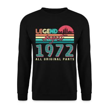 50. Jahrestag August 1972 - Unisex Pullover - Schwarz - Vorne - Alina (178cm) & Michal (187cm)