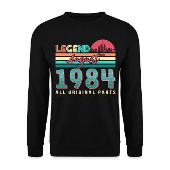 Année de construction 1984 en août - Sweat-shirt Unisexe - noir - Devant - Alina (178cm) & Michal (187cm)