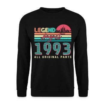 Né en août 1993 - Sweat-shirt Unisexe - noir - Devant - Alina (178cm) & Michal (187cm)