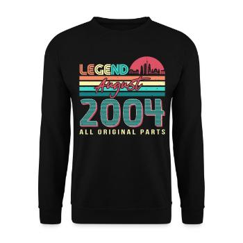 2004 Im August Endlich 18. - Unisex Pullover - Schwarz - Vorne - Alina (178cm) & Michal (187cm)