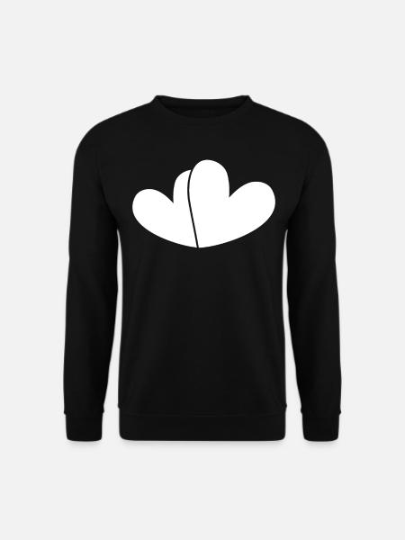Deux cœurs blancs - Sweat-shirt Unisexe - noir