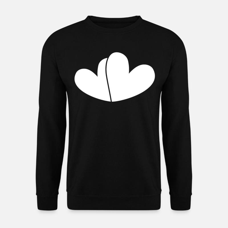 Two White Hearts - Unisex Sweatshirt - black
