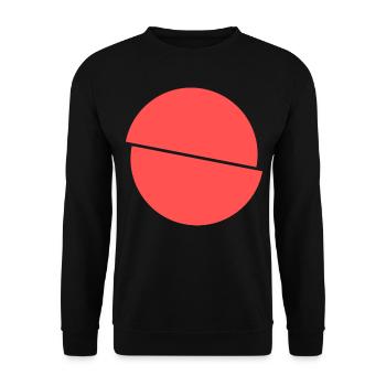 Halbe Kreise Rotes Design - Unisex Pullover - Schwarz - Vorne - Alina (178cm) & Michal (187cm)