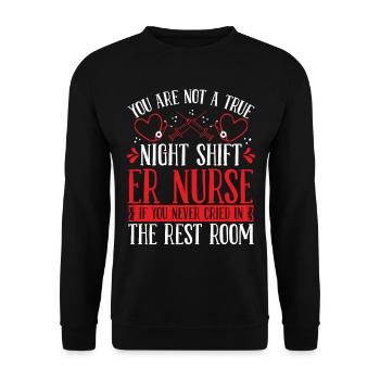 Infirmière médicale d’urgence de nuit ER Nurse Tech - Sweat-shirt Unisexe - noir - Devant - Alina (178cm) & Michal (187cm)