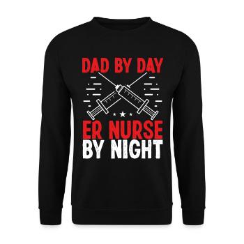 Emergency Medical Nurse Night Shift ER Nurse Dad - Unisex Sweatshirt - black - Front - Alina (178cm) & Michal (187cm)