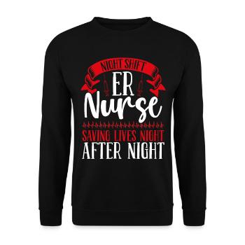 ER Nurse saving Night Shift Emergency Medical - Unisex Sweatshirt - black - Front - Alina (178cm) & Michal (187cm)