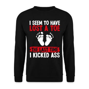 Toe Amputee lost a Toe Amputated Toe Survivor - Unisex Sweatshirt - black - Front - Alina (178cm) & Michal (187cm)