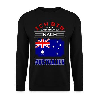Ich Bin Dann Mal Weg Nach Australien Fahne Urlaub - Unisex Pullover - Schwarz - Vorne - Alina (178cm) & Michal (187cm)