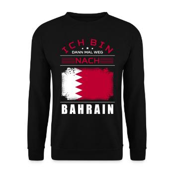 Ich Bin Dann Mal Weg Nach Bahrain Fahne Urlaub - Unisex Pullover - Schwarz - Vorne - Alina (178cm) & Michal (187cm)