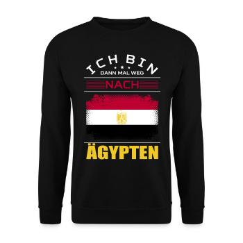 Ich Bin Dann Mal Weg Nach Ägypten Fahne Urlaub - Unisex Pullover - Schwarz - Vorne - Alina (178cm) & Michal (187cm)