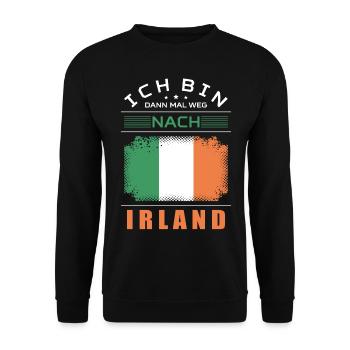 Ich Bin Dann Mal Weg Nach Irland Fahne Urlaub - Unisex Pullover - Schwarz - Vorne - Alina (178cm) & Michal (187cm)