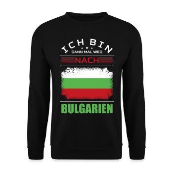 Ich Bin Dann Mal Weg Nach Bulgarien Fahne Urlaub - Unisex Pullover - Schwarz - Vorne - Alina (178cm) & Michal (187cm)