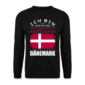 Ich Bin Dann Mal Weg Nach Dänemark Fahne Urlaub - Unisex Pullover - Schwarz - Vorne - Alina (178cm) & Michal (187cm)