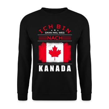 Ich Bin Dann Mal Weg Nach Kanada Fahne Urlaub - Unisex Pullover - Schwarz - Vorne - Alina (178cm) & Michal (187cm)
