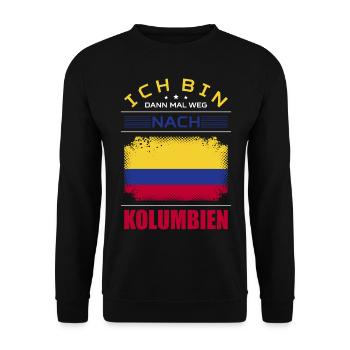 Ich Bin Dann Mal Weg Nach Kolumbien Fahne Urlaub - Unisex Pullover - Schwarz - Vorne - Alina (178cm) & Michal (187cm)