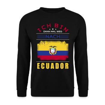 Ich Bin Dann Mal Weg Nach Ecuador Fahne Urlaub - Unisex Pullover - Schwarz - Vorne - Alina (178cm) & Michal (187cm)