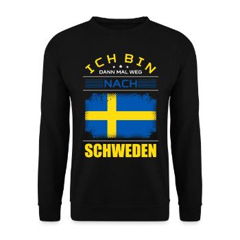 Ich Bin Dann Mal Weg Nach Schweden Fahne Urlaub - Unisex Pullover - Schwarz - Vorne - Alina (178cm) & Michal (187cm)