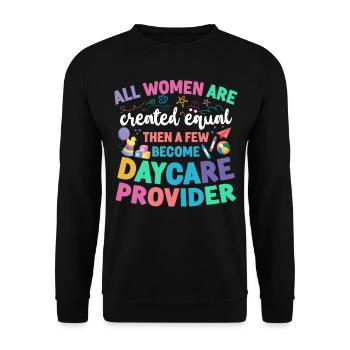 Childcare Daycare Provider Teacher - Unisex Pullover - Schwarz - Vorne - Alina (178cm) & Michal (187cm)