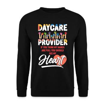 Childcare Daycare Provider Teacher - Unisex Pullover - Schwarz - Vorne - Alina (178cm) & Michal (187cm)