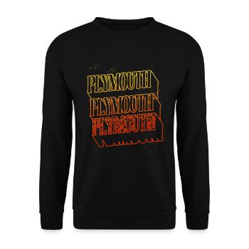 Plymouth Angleterre UK City Skyline Home Font - Sweat-shirt Unisexe - noir - Devant - Alina (178cm) & Michal (187cm)