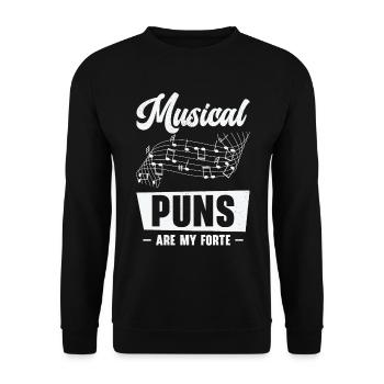 Musique Forte Jeu de mots musical Musiciens - Sweat-shirt Unisexe - noir - Devant - Alina (178cm) & Michal (187cm)