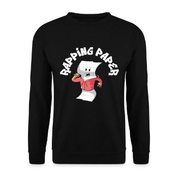 Musik Rappen Musiker Rapper Papier Lieder - Unisex Pullover - Schwarz - Vorne - Alina (178cm) & Michal (187cm)