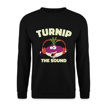 Music Turnip Party Music Lover Vegetable - Unisex Sweatshirt - black - Front - Alina (178cm) & Michal (187cm)