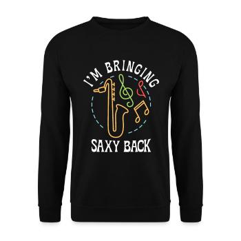 Music Saxophone Classical Music Saxophonist - Unisex Sweatshirt - black - Front - Alina (178cm) & Michal (187cm)